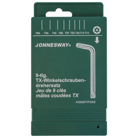 Набор ключей торцевых TORX с отверстием T10-T50, 9 предметов, Jonnesway H08MTP09S
