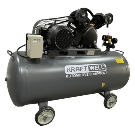 Компрессор поршневой 580 л/мин, 10 бар, 200 л, 380В KraftWell KRW-AC580-200L