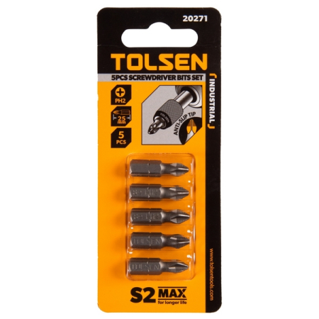 Набор вставок (бит) 1/4", Phillips PH2, 25 мм, 5 предметов TOLSEN TT20271