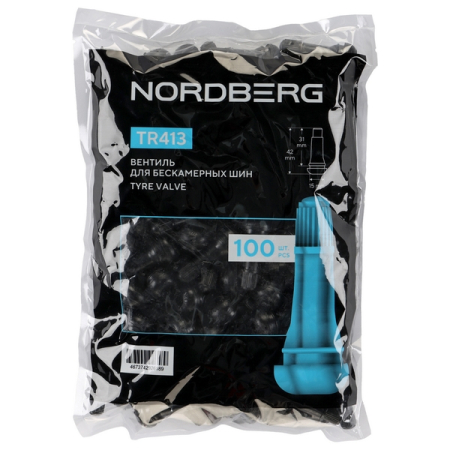 NORDBERG TR413 Вентили для бескамерных шин, 100 шт