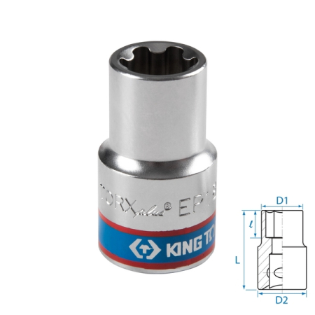 KING TONY 433E18M Головка торцевая TORX Plus 1/2", EP18