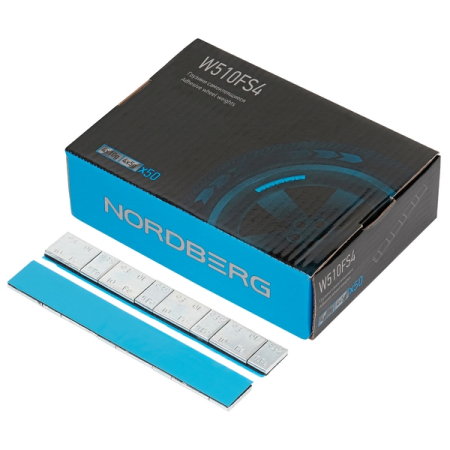 NORDBERG W510FS4 Грузики самоклеящиеся (4x5г+4x10г, L=14см) Fe квадратные, 50 лент