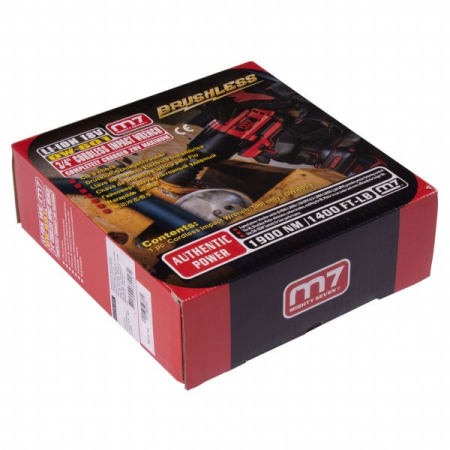 Гайковерт аккумуляторный ударный 3/4", 1900 Нм, 18 В, MIGHTY SEVEN DW-601