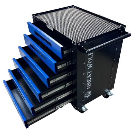 Инструментальная тележка, 6 ящиков, синяя, Great Wolf GWT-B6