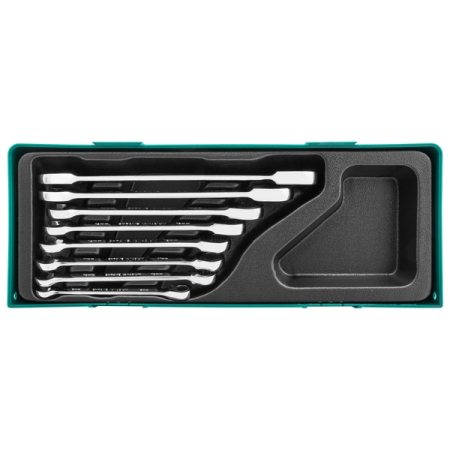 Набор ключей гаечных комбинированных трещоточных, 8-19, мм в ложементе, 8 предметов, Jonnesway W45308SP