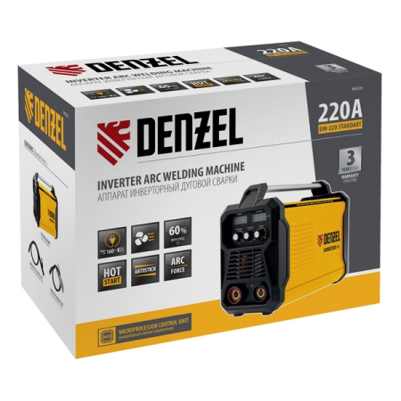 Аппарат инверторный дуговой сварки, 220 А, Denzel DM-220 Standart