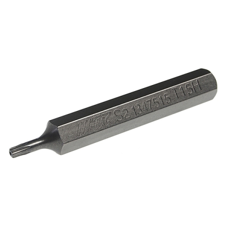 Бита TORX с отверстием удлиненная T15Hx75 мм, 10 мм, JTC-1347515