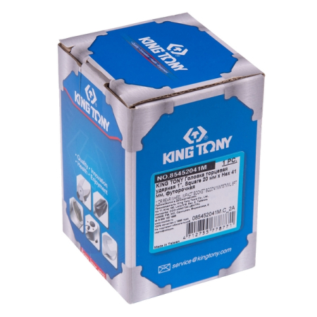 KING TONY 85452041M Головка торцевая ударная 1", Square 20 мм X Hex 41 мм, футорочная