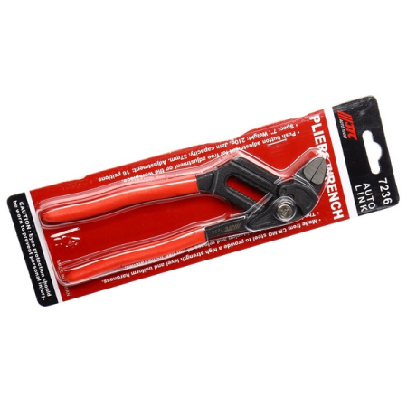 Клещи переставные 180 мм, кнопочный фиксатор, JTC-7236