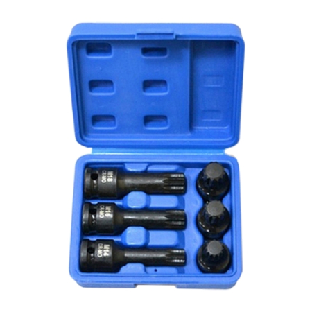 Набор торцевых насадок 1/2" для болтов задней ступицы VAG, SPLINE, M14-M18, 6 предметов, МАСТАК 100-42006 Набор торцевых насадок 1/2" для болтов задней ступицы VAG, SPLINE, M14-M18, 6 предметов, МАСТАК 100-42006