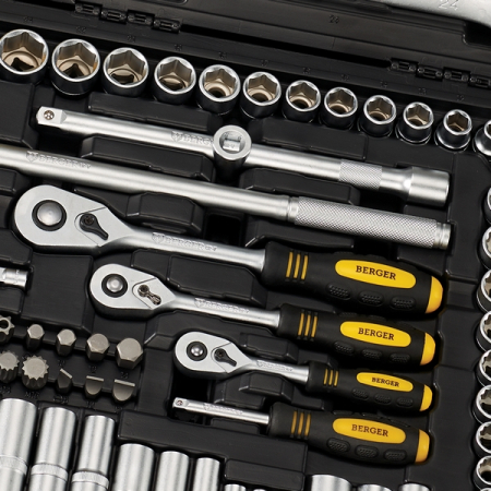 Универсальный набор инструментов “ГАННОВЕР”, 163 предмета, BERGER BG163-121438