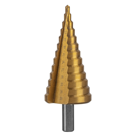Сверло ступенчатое HSS-TiN 4-39 мм HOEGERT HT6D324