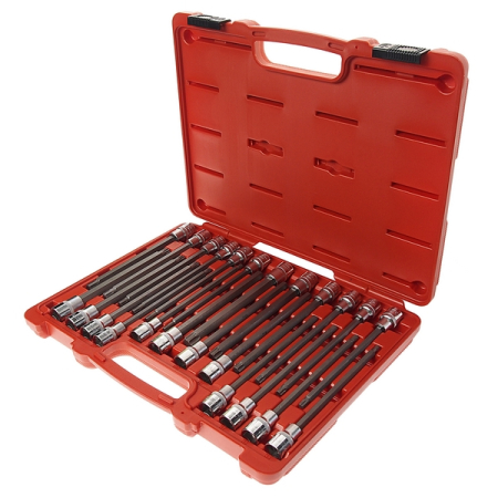 Набор бит-головок 1/2" TORX, HEX, RIBE, SPLINE, 24 предмета, JTC-7024