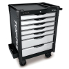 Тележка с набором инструментов, 213 предметов, 7 ящиков, черная, TOPTUL GE-21351