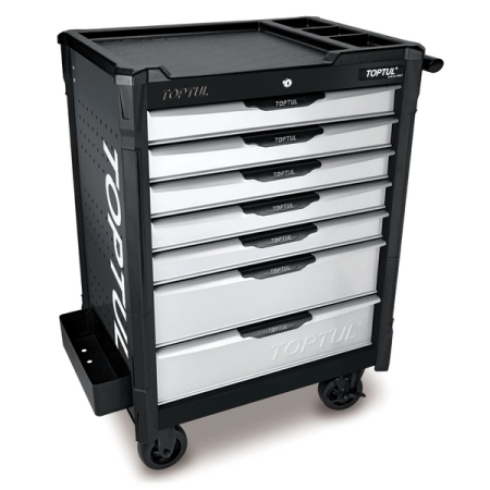 Тележка с набором инструментов, 213 предметов, 7 ящиков, черная, TOPTUL GE-21351