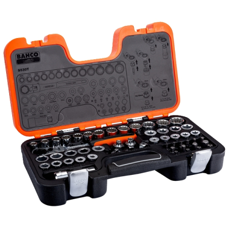 BAHCO S530T Набор торцевых головок проходных, 53 предмета