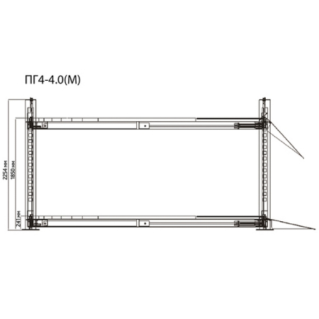 Подъемник 4-стоечный электрогидравлический, 4 т, для сход-развала, траверса, СТАНКОИМПОРТ ПГ4-4.0 (М) (380В)