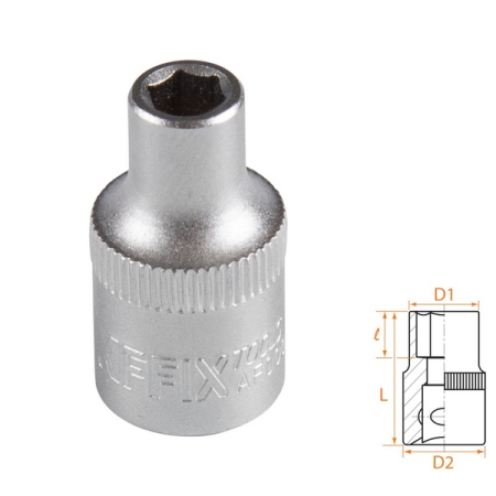 Головка торцевая стандартная шестигранная 3/8", 6 мм, AFFIX AF00030006