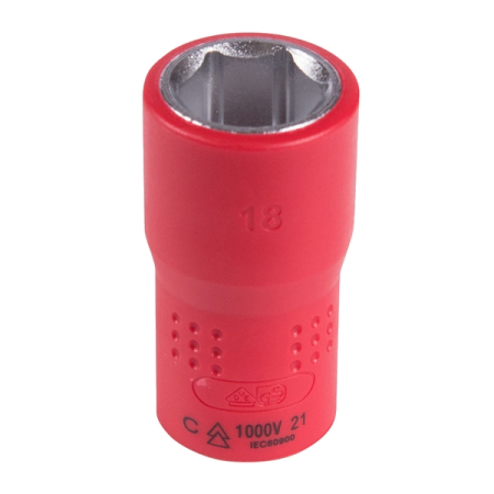 KING TONY 4335VE18M Головка торцевая диэлектрическая шестигранная 1/2”, 18 мм