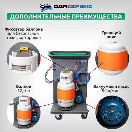 Станция для заправки кондиционеров автомат с принтером и греющим поясом ОДА Сервис ODA-360P