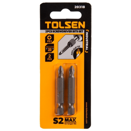Набор вставок (бит) 1/4", Pozidriv PZ2, 50 мм, 2 предмета TOLSEN TT20318