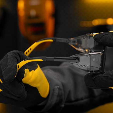 Очки защитные открытые, поликарбонатные, увеличенная дымчатая линза, DENZEL 89203