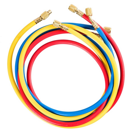 Манометрический коллектор со шлангами и муфтами KraftWell KRW-MGS-2