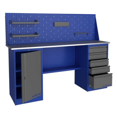 Верстак слесарный гаражный двухтумбовый с экраном Верстакофф PROFFI-E 218 Т Д5 Э