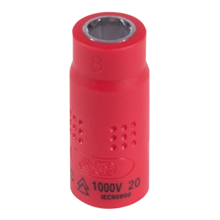 KING TONY 2335VE08M Головка торцевая диэлектрическая шестигранная 1/4”, 8 мм