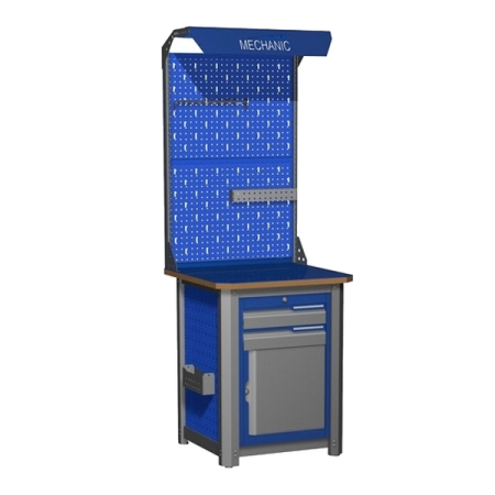 Верстак промышленный однотумбовый с экраном и освещением Верстакофф MECHANIC-М07.2Э2С