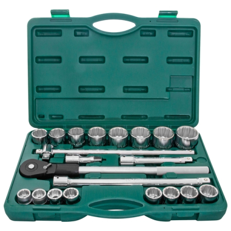 Набор головок торцевых 12-гранных дюймовых 3/4"DR, SAE 7/8"-2", 22 предмета, Jonnesway S04H6622S (S04H6422S)