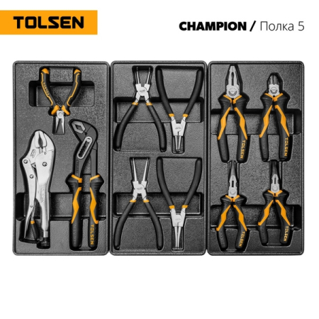Набор инструментов CHAMPION в черной тележке, 239 предметов, TOLSEN TT85416