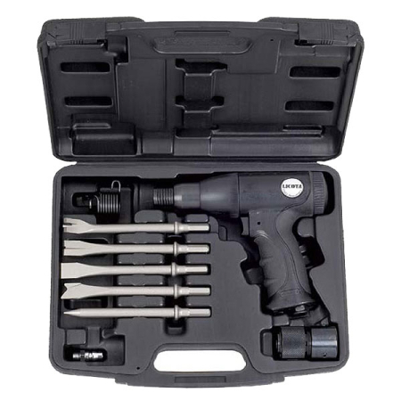 Зубило пневматическое 10 мм с комплектом длинных насадок Licota PAH-20033RK