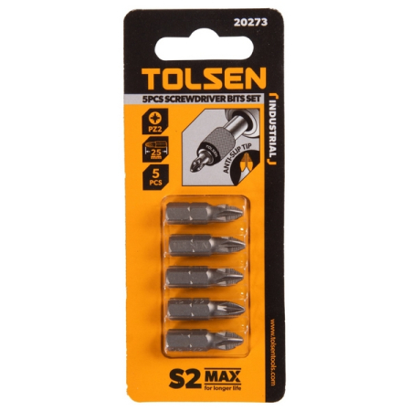 Набор вставок (бит) 1/4", Pozidriv PZ2, 25 мм, 5 предметов TOLSEN TT20273