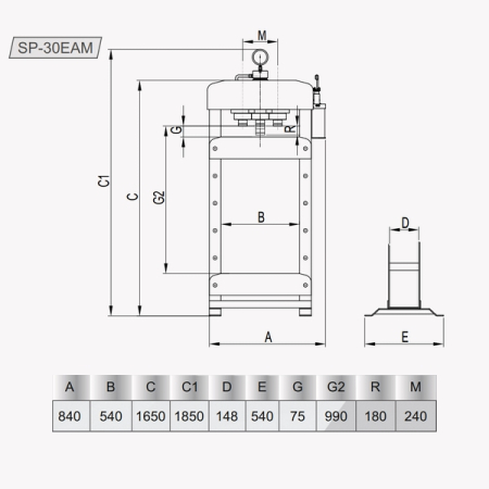 Пресс пневмогидравлический напольный, 30 т, SNIT SP-30EAM