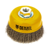 Щетка для УШМ чашка, 100 мм, витая нержавеющая проволока 0.3 мм, М14, DENZEL 746053
