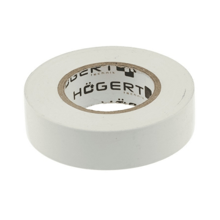 Изоляционная лента 19мм x 20м, белая, HOEGERT HT1P285