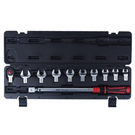 Ключ динамометрический 14x18мм 40-210Нм с насадками 13-30мм, 11 предметов, JTC-6835K