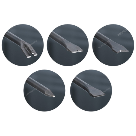 NORDBERG NP5905 Набор насадок для пневмозубила, с шестигранным хвостовиком, 5 шт