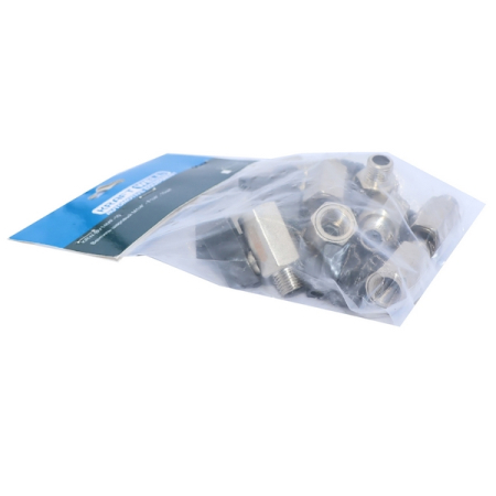 Вентиль пневматический шаровый M1/4"-F1/4", 10 шт, KraftWell KRW-BV14MF-10