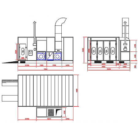 Nordberg ECONOMIC Покрасочная (окрасочно) сушильная камера 7000х5100х3400 мм