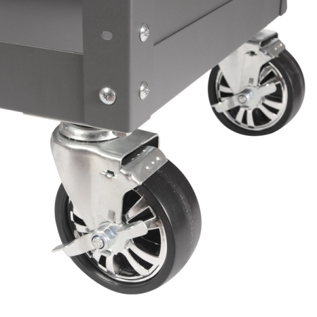 Тележка инструментальная, 3 ящика и открытый отсек, серая JTC-5516 Тележка инструментальная, 3 ящика и открытый отсек, серая JTC-5516