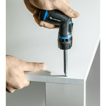 Отвертка со сменными битами и редуктором 1:5, пистолетная рукоятка, 13 предметов, HOEGERT HT1S216