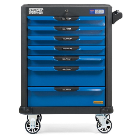 Тележка синяя с набором инструментов, 277 предметов, KraftWell KRW-TTB+SET277