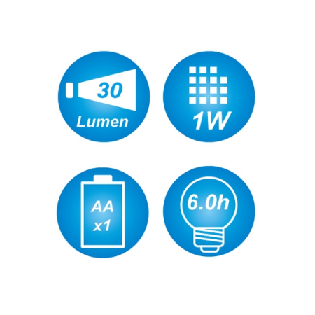 KING TONY 79814 Фонарь светодиодный, 1 Вт, 1xАА