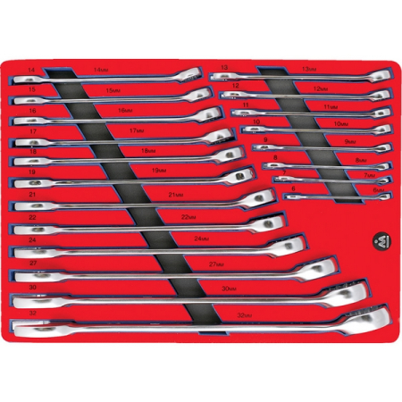 Набор ключей комбинированных в ложементе Мастак 5-21120