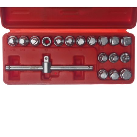 Набор головок для отворачивания масляных пробок, 18 предметов, JTC-JW0895 Набор головок для отворачивания масляных пробок, 18 предметов, JTC-JW0895