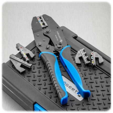Пресс-клещи для обжима проводов, со сменными матрицами 6 шт, HOEGERT HT1P176