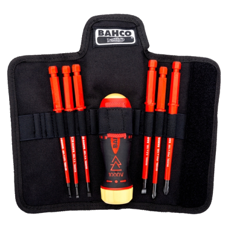 BAHCO 808061 Отвертка изолированная со сменными вставками и храповым механизмом