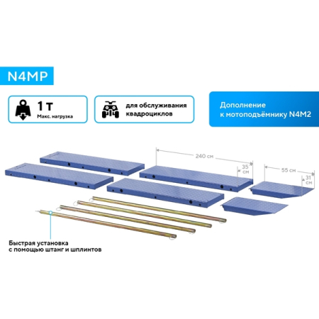 Nordberg N4MP Набор расширителей платформы мотоподъемника N4M2 для квадроциклов